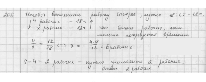 Скан решения номера 206