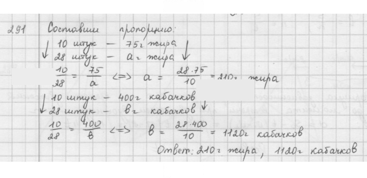 Скан решения номера 291