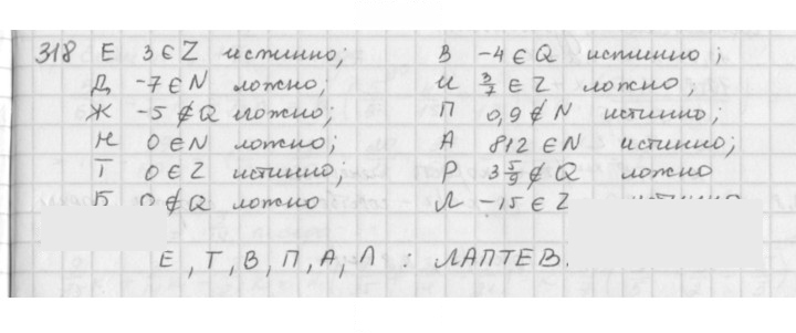 Скан решения номера 318