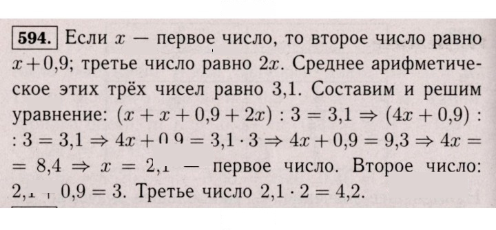 Скан решения номера 594 (589)