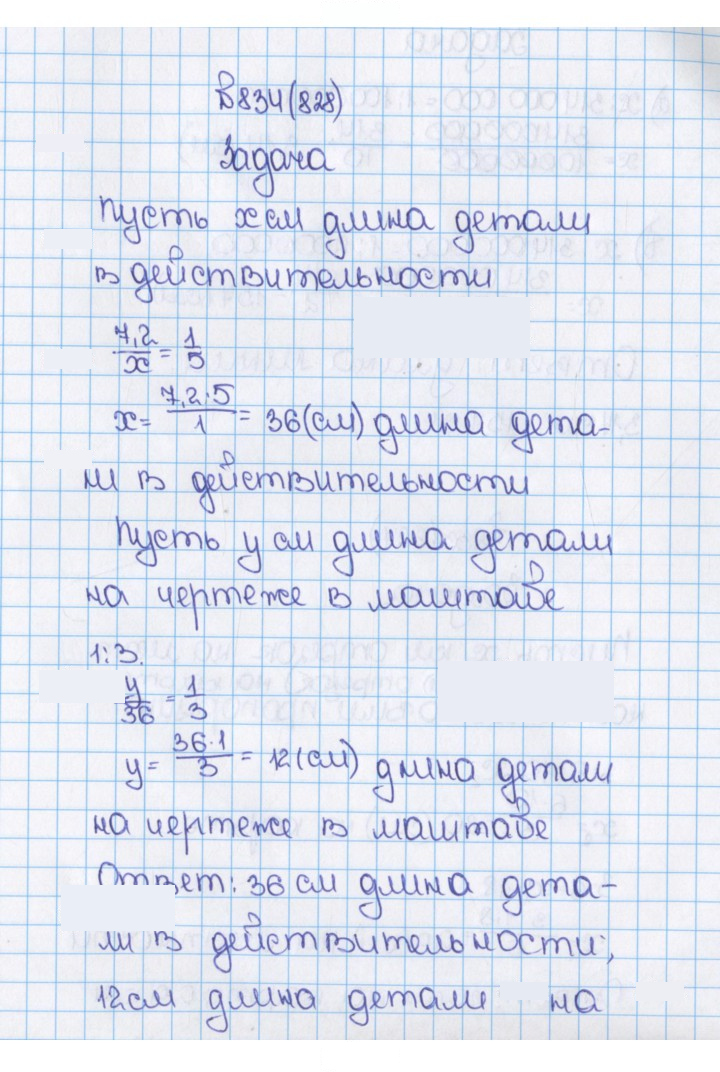 Скан решения номера 834 (828)