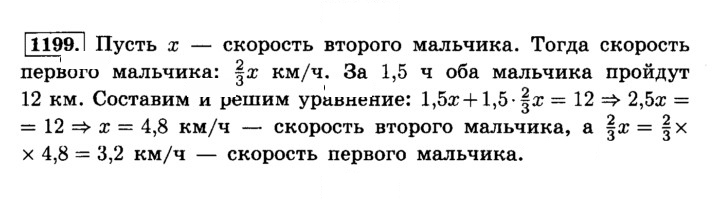Скан решения номера 1199 (310)