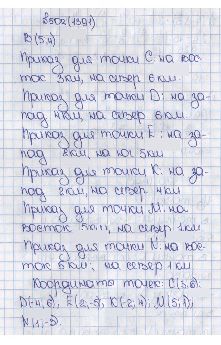 Скан решения номера 1391 (502)