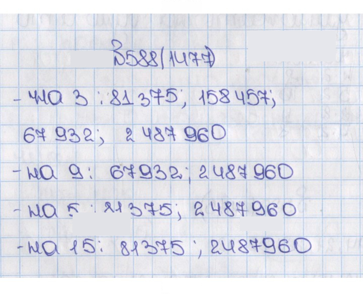 Скан решения номера 588 (1477)