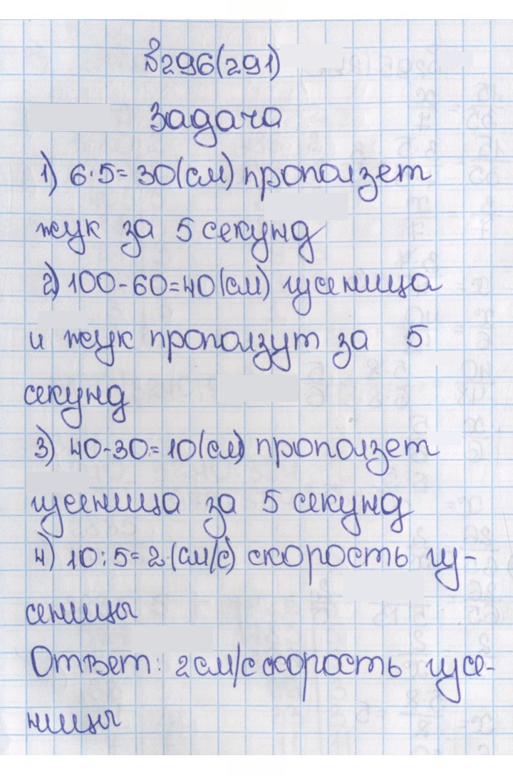 Скан решения номера 291 (296)