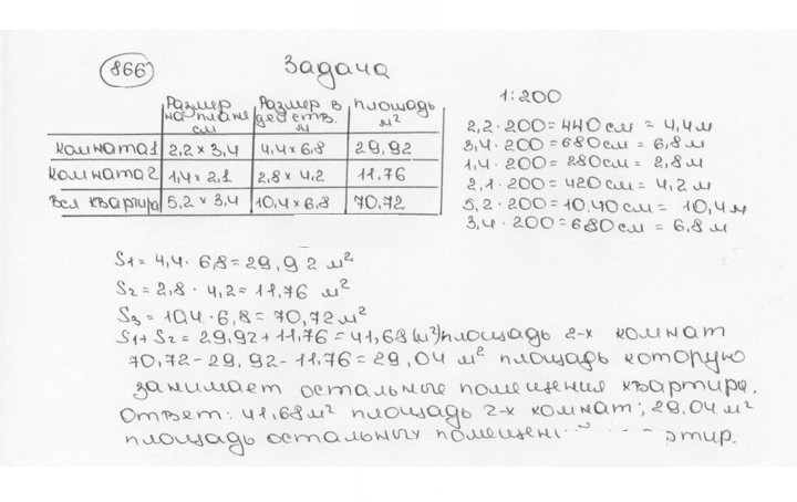 Скан решения номера 866 (872)