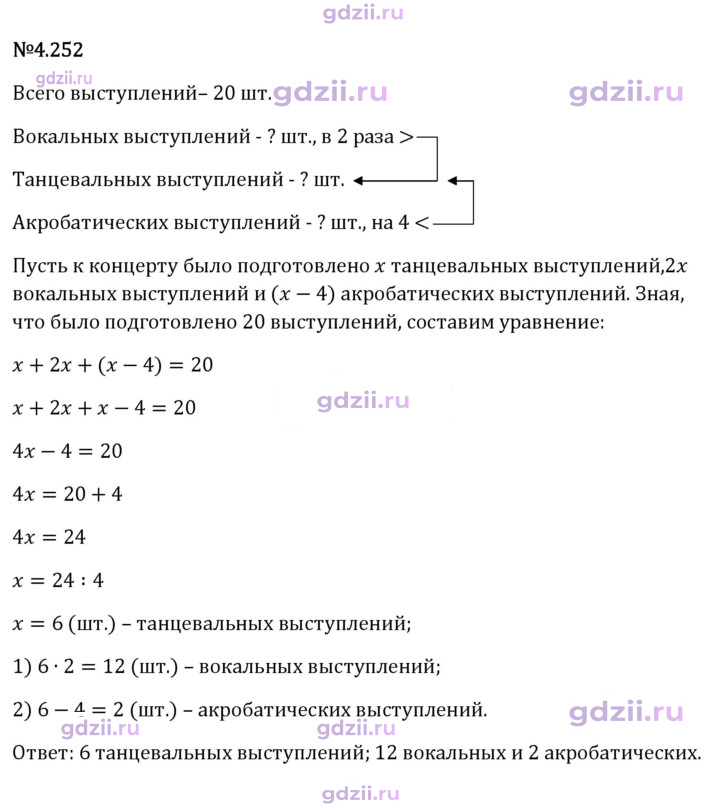 Скан решения номера 4.252