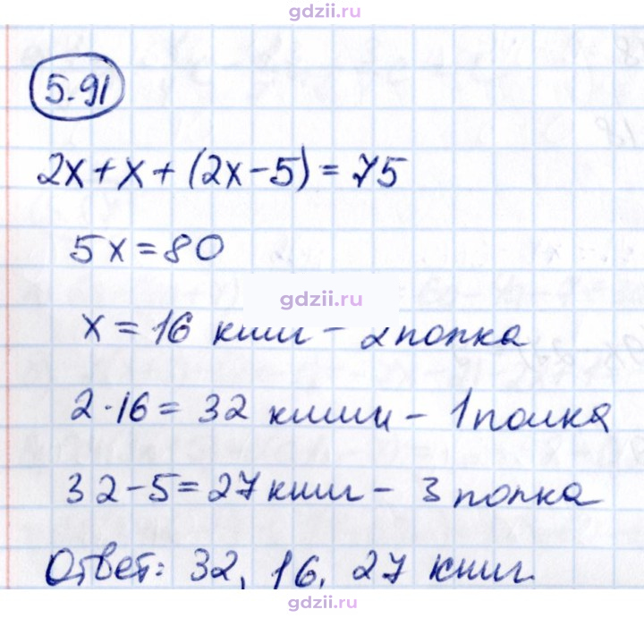 Скан решения номера 5.91