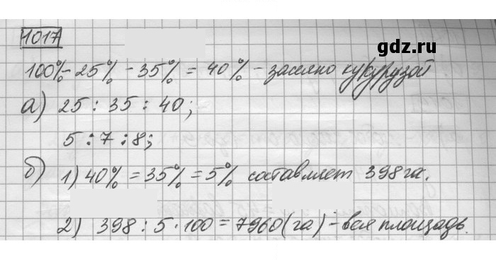 Скан решения номера 1017