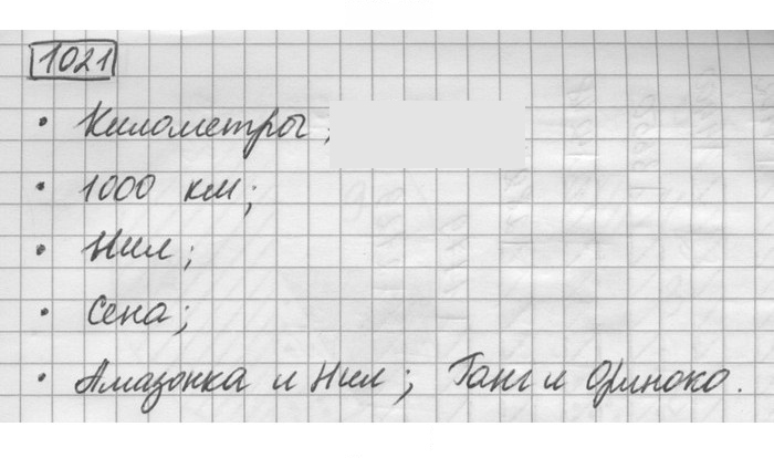 Скан решения номера 1021