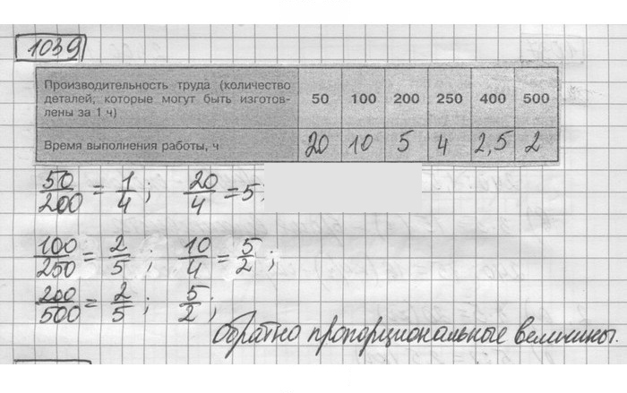 Скан решения номера 1039