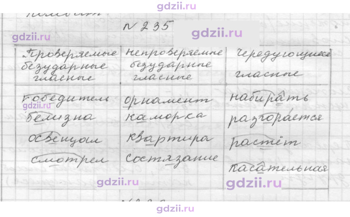 Скан решения номера 235