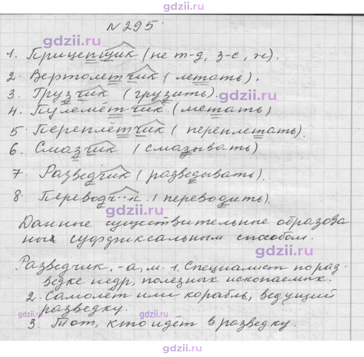 Скан решения номера 295