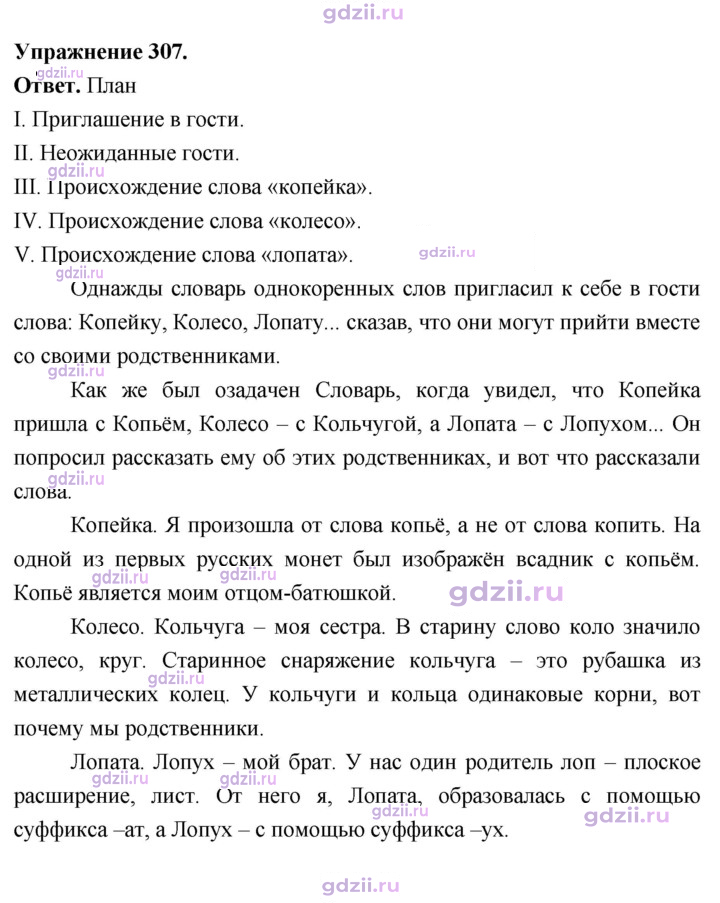 Скан решения номера 307