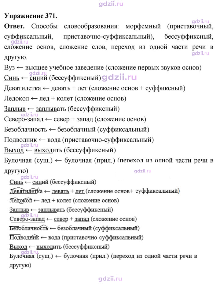 Скан решения номера 371