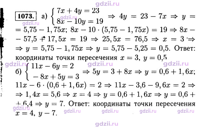Скан решения номера 1073