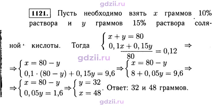 Скан решения номера 1121