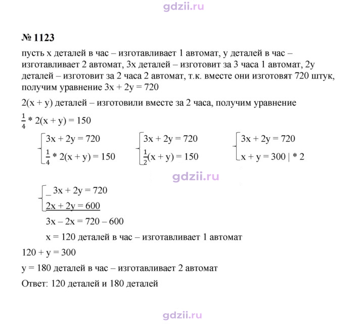 Скан решения номера 1123