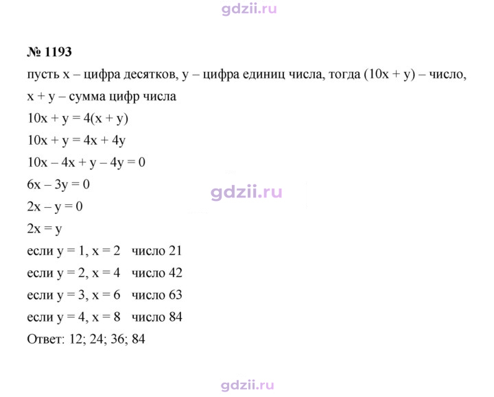 Скан решения номера 1193
