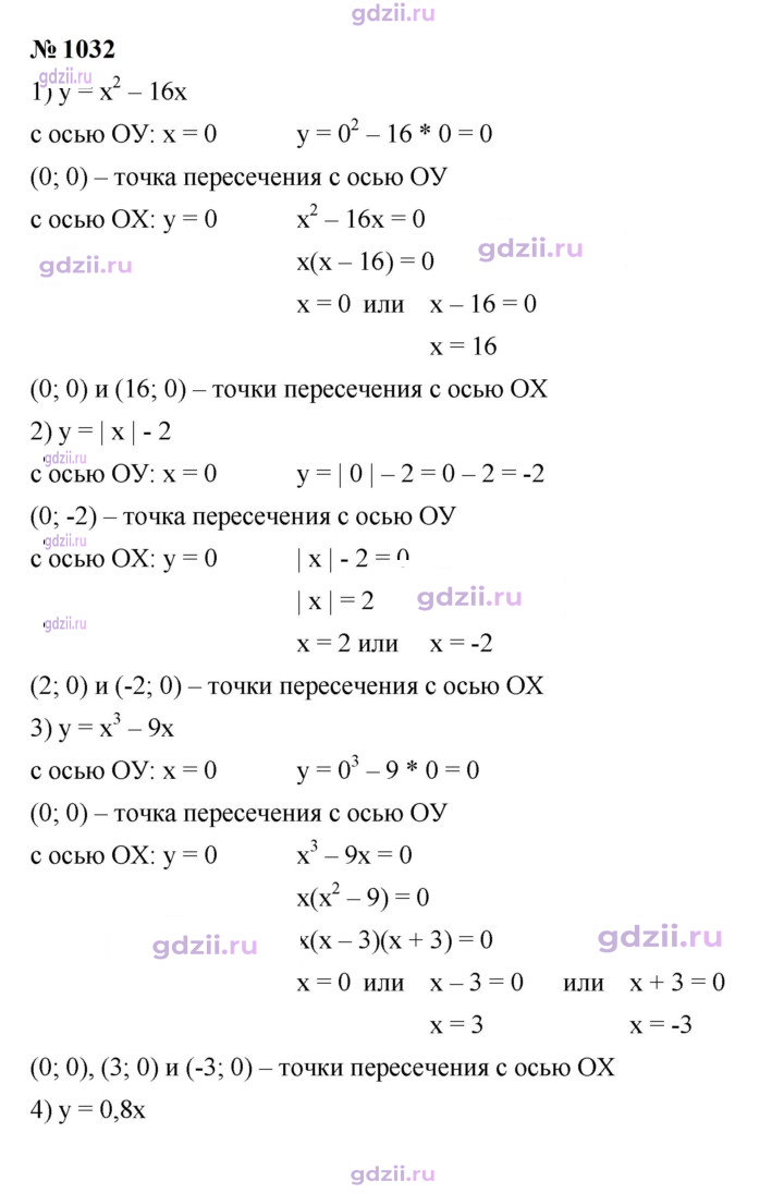 Скан решения номера 1032