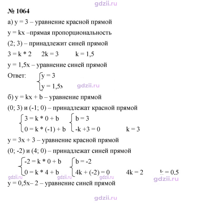 Скан решения номера 1064