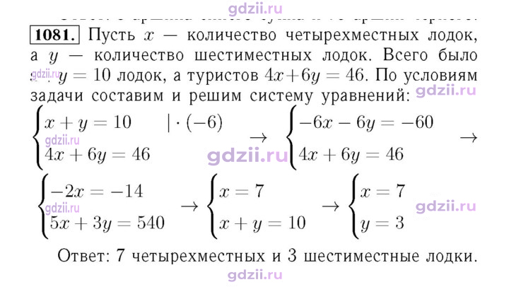 Скан решения номера 1081