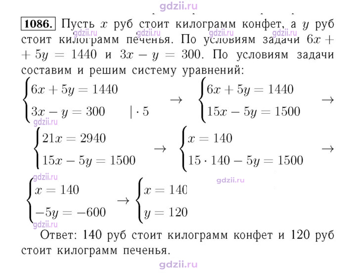 Скан решения номера 1086
