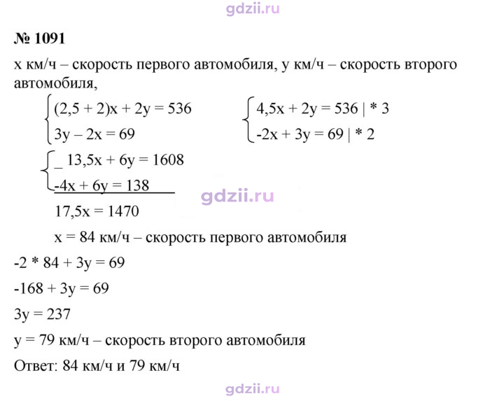 Скан решения номера 1091