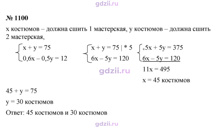 Скан решения номера 1100