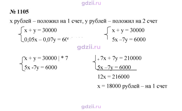 Скан решения номера 1105