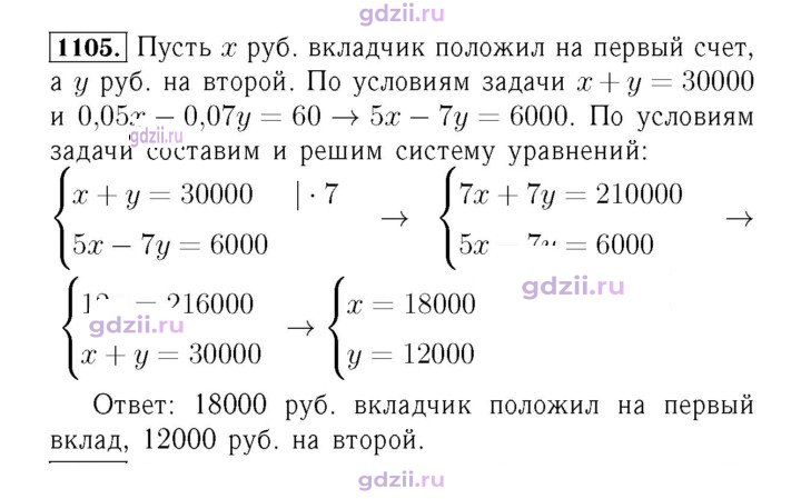 Скан решения номера 1105