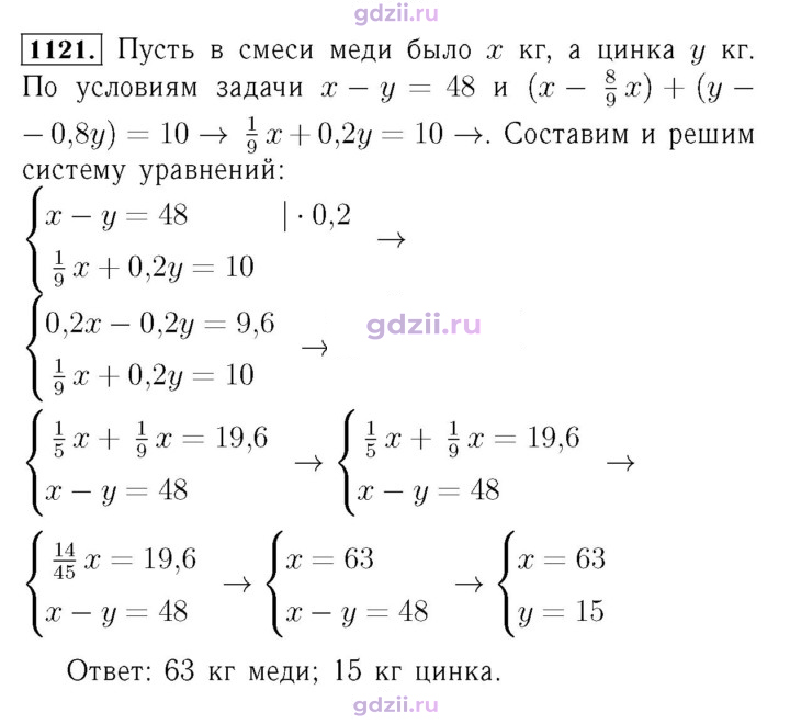 Скан решения номера 1121