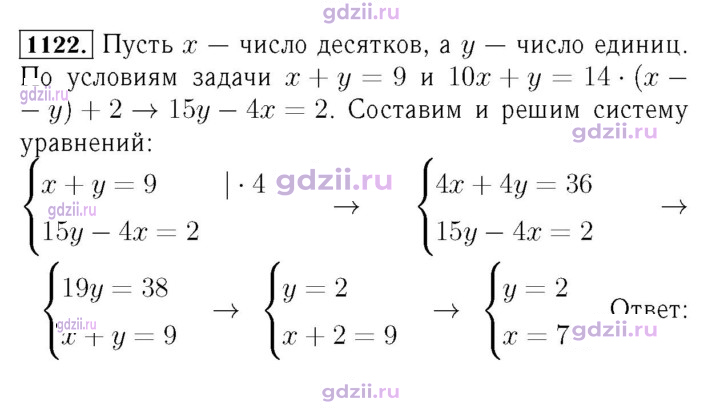 Скан решения номера 1122