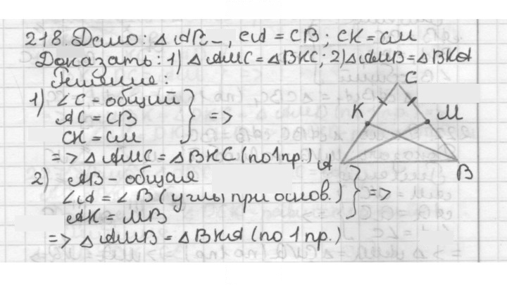 Скан решения номера 218