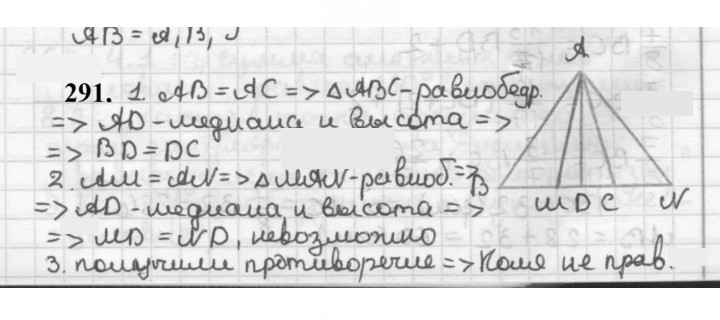 Скан решения номера 291