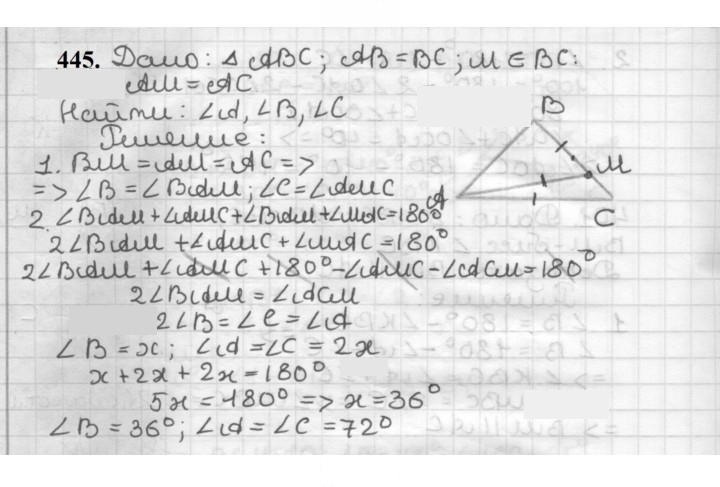 Скан решения номера 445