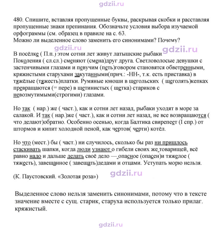 Скан решения номера 480