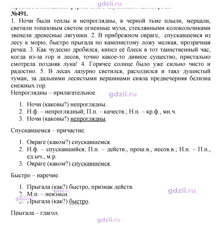 Скан решения номера 491