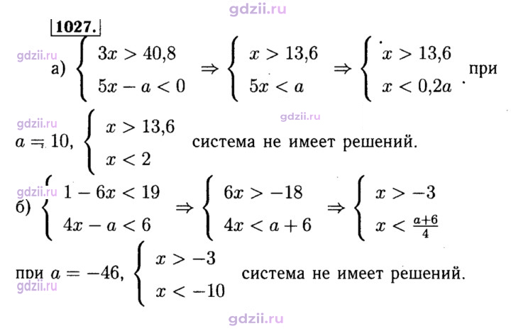 Скан решения номера 1027