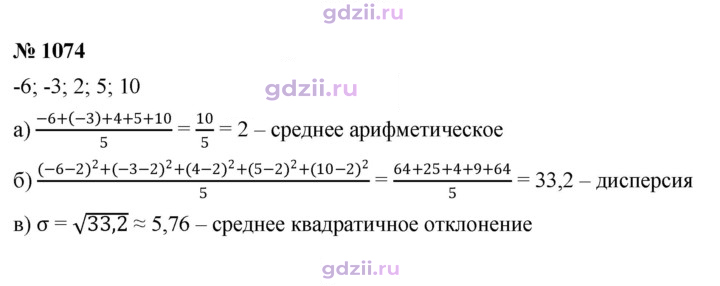 Скан решения номера 1074