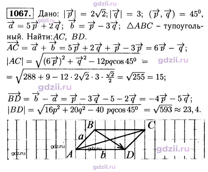 Скан решения номера 1067