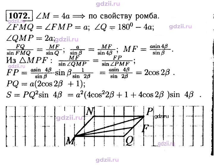 Скан решения номера 1072