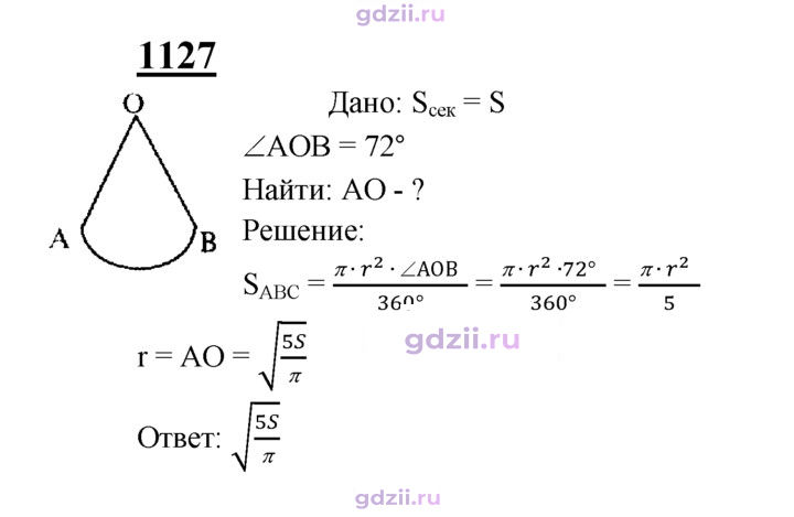 Скан решения номера 1127