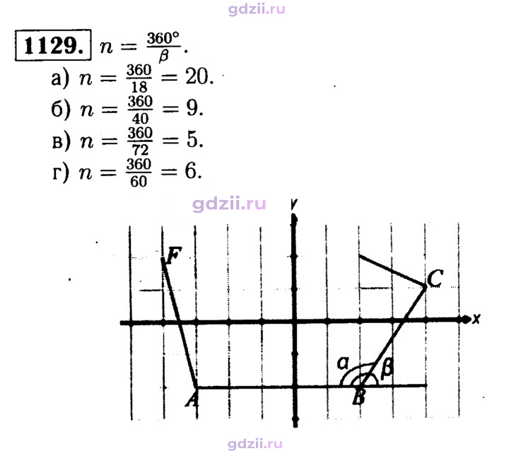 Скан решения номера 1129