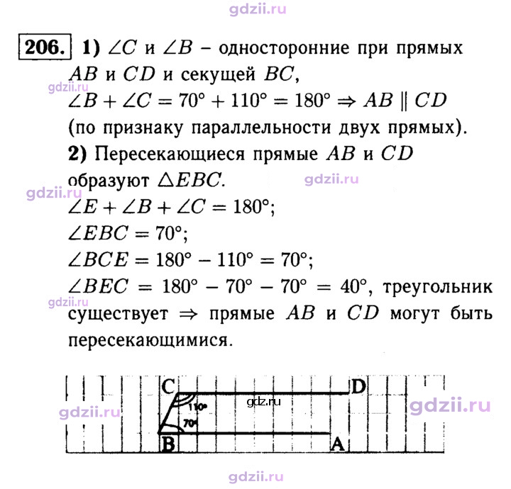 Скан решения номера 206