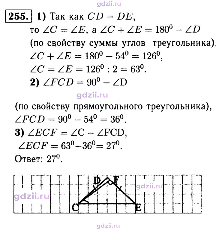 Скан решения номера 255