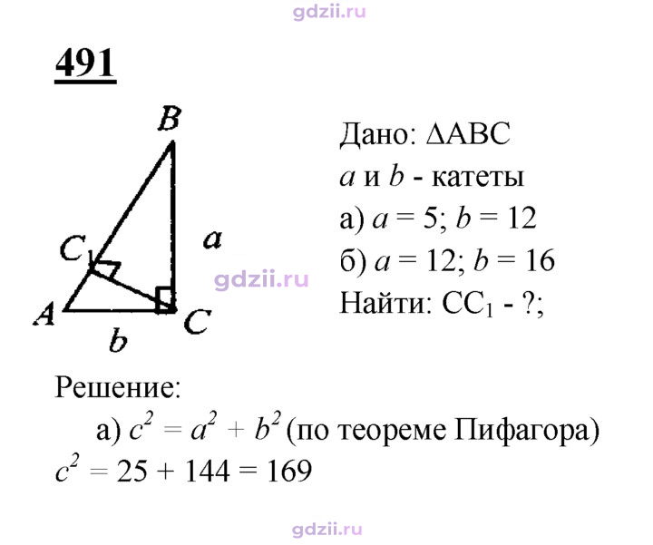 Скан решения номера 491