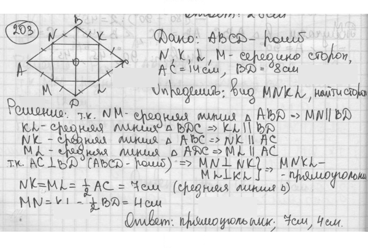 Скан решения номера 203
