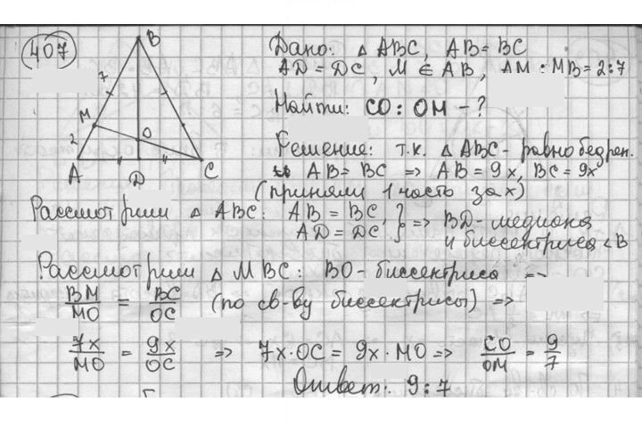 Скан решения номера 407
