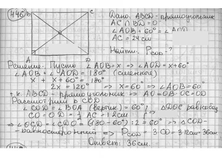 Скан решения номера 446